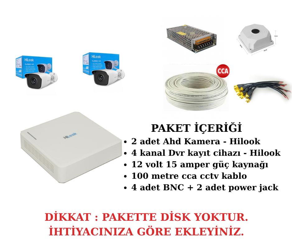2 kameralı hazır kamera seti - Hilook  Ahd Set Sistem